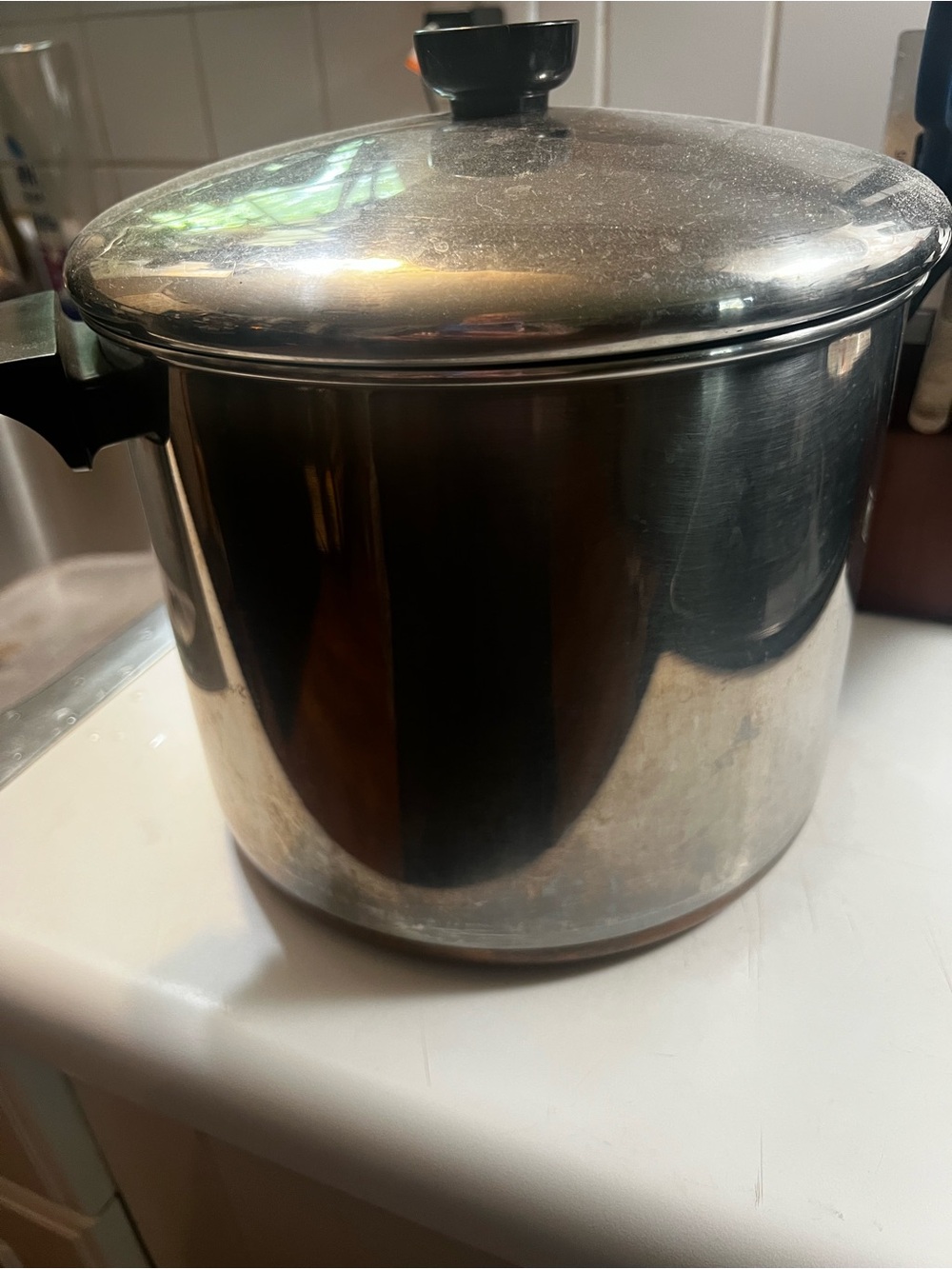 Revere ware vintage 8 qt Stainless Steel Stock Pot with Lid - Silver